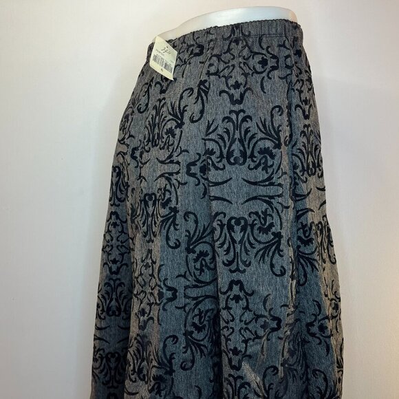 J. JILL Women's Pewter Grey Paisley A-Line Long Skirt - size 6 - NWT - Picture 4 of 5